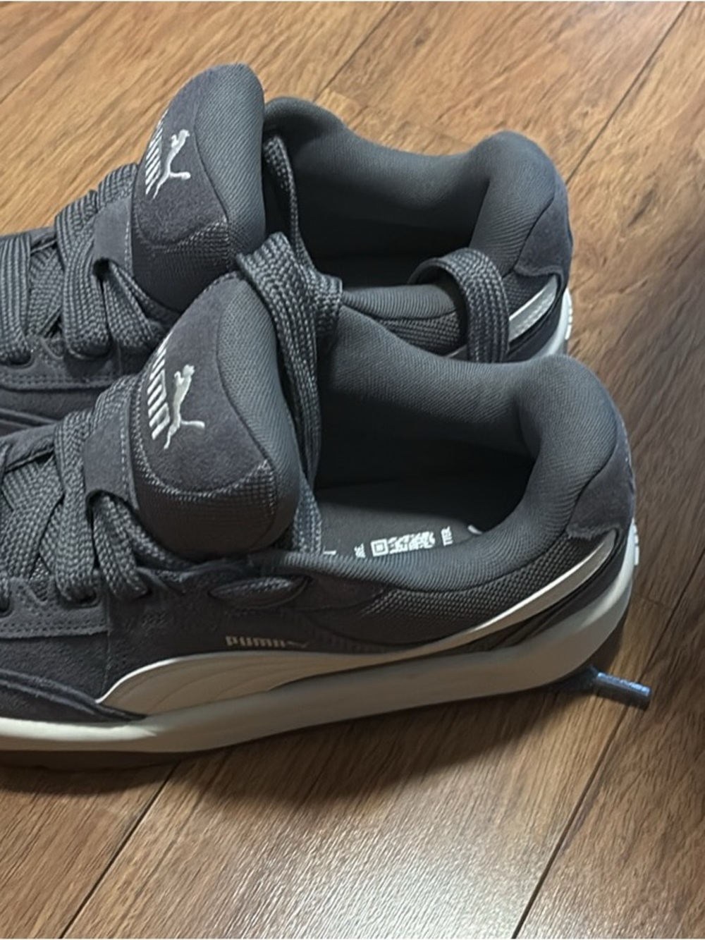Puma Men’s Dark Gray Suede Lace-Up Sneakers